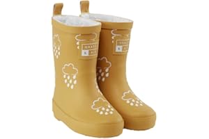 GRASS & AIR Kids Wellies, Grass&Air Ochre Colour-Changing Unisex Kids Winter Wellies, Welly Boots, Childrens Rain Boots