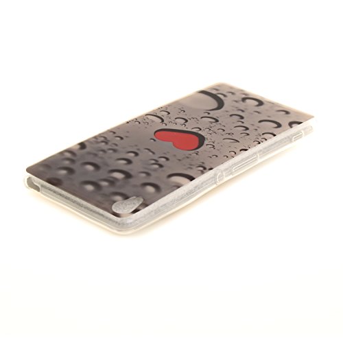 Sony XA Hülle, Xperia XA Hülle Case, Cozy Hut Sony Xperia XA Hülle TPU Case Schutzhülle Silikon Crystal Clear Case Sony Xperia XA (5 Zoll) Hülle Case Cover Ultra-Transparente Flexible TPU Bumper Handy Tasche Case Cover Etui Hülle mit Anti-Rutsch Kratzfest – Herzförmige Wassertropfen - 5