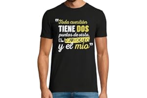 latostadora Camiseta Manga Corta Puntos De Vista Hombre (Fondo Oscuro) para Hombre - Camisetas Humor Sarcasmo - Chistes Frases Graciosas Originales - Camiseta Divertida - Ref. 1087320-P