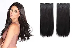 Raaya Straight Silk Base Side Hair Cover Up Volumizer for Women and Girls Brown Set Of 2 Pack Of 1