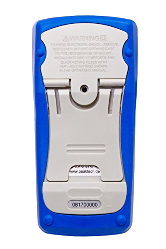 PeakTech Digital Kapazitätsmessgerät 20MF / Widerstandmessgerät 2000 Mohm / Durchgangsprüfer / DIODEN Test / Transistortest Hfe, 1 Stück, P 3705 - 4