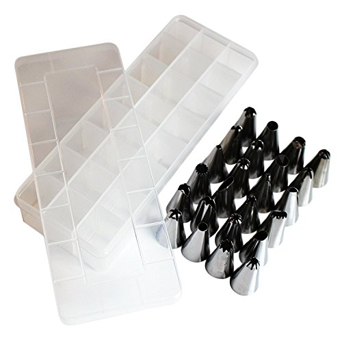 Koch- Backset 23 Spritzbeuteldüsen zur Tortendekoration, Zuckerguss, Glasur, Canapés von Kurtzy TM - 6