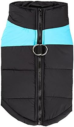 Aisuper Quilted Warm Waterproof Zipper Winter Jackets Coats For Small Medium Large Dogs Jumper Hoodie For Pets Puppy Cats Cotton Clothes Blue Red Orange Green Pink 5 Colours Size S-5XL Small Blue