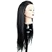 Eseewigs Practice Heads for Hairstylist Cheap Training Head with Black Synthetic Hair for Hair Cutting Practice only