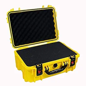AxiGear Waterproof/Airtight Hard Case with DIY Customizable Foam Insert 19 x 14 x 8in (Yellow)