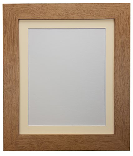 FRAMES BY POST "London Oak Picture Photo Poster Frame with A4 Ivory Mount for Picture Size 9 x 6-Inch, Oak with Ivory Mount, 39 x 15 mm