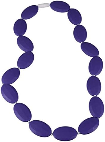 Phifo Silicone Teething Necklace with Baby-safe Jewelry Bpa-free, Best Soothing Method, Teething Necklace for Mom (Deep Blue)