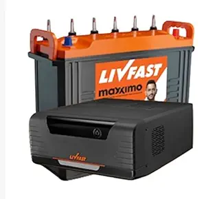 Livfast Inverter Combo FCS1125 Sine Wave Inverter and MXTT2342 Tall Tubular 200 AH Battery