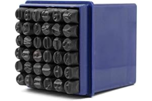 VETRINEIN RETE Vetrineinrete® Punzoni alfanumerici 36 pezzi con lettere e numeri da 6 e 8 mm in carbonio stampi per punzonatura su ferro metallo cuoio (8 mm) F60