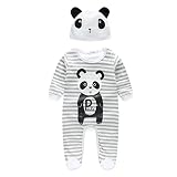 Vovotrade® Baby Boy Girl Long Sleeve Cute Cartoon Animal Rompers With Hat Jumpsuits for 0-3 6 12 24 Months (70 0-3 months, Gray)