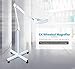 Price comparison product image FoxHunter 5x Magnifier Vertical Clip Floor Stand Lamp Glass Adjustable Rolling Diopter Salon SPA Beauty Makeup Skincare Nail Tattoo Light Magnifying Tool White ML01 New