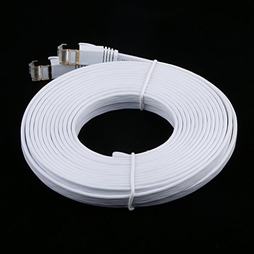 Cat7 RJ45 Ethernet flache Patch Netzwerk LAN NetzwerkkabelInternet Kabel Netzwerkkabel Vergoldet – 8m - 4