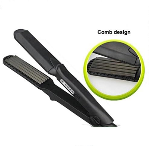 XDGG Hair Straightener 4 In 1 Change Board Ceramics Plywood Corn Hair Iron Hairdressing Artifact 1.5-Inch Hair Curling Wand With Anti-Scald Insulated Tip , black