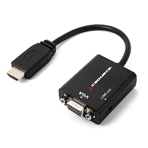 XCSOURCE HDMI Stecker zu VGA Buchse Umwandlung Adapter + 3.5mm Klinke Audio Kabel 1080P 720P für PS4 Xbox TV PC Notebook XC320