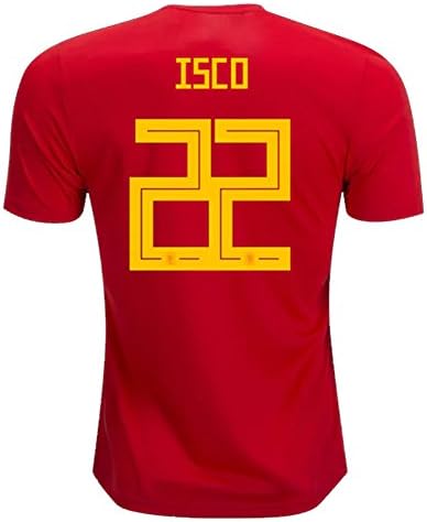 Horrysd Spain 2018 FIFA World Cup No.22 Isco Men's Home Replica Football Shirt Size Medium