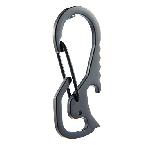 Preisvergleich Produktbild AOLVO Multitool Schlüsselanhänger, Edelstahl caribeaner Clip Heavy Duty Schlüsselanhänger – Flaschenöffner / Karabiner / Schraubendreher / Selbst Defense Schlüsselanhänger – EDC Universal Tasche und Rucksack Werkzeug für Herren