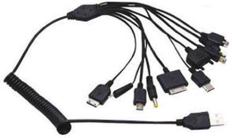 Sudroid 10-in-1 Universal Charger USB Cable For Multiple Cell Phones (Black)