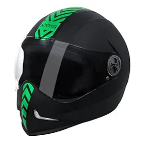 Steelbird SB-50 Adonis Dashing Black Green with Plain visor- Large