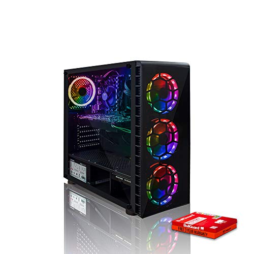 Fierce Venom RGB/RVB PC Gamer - Vite 3.7GHz Quad-Core AMD Ryzen 3 2200G, 1To Disque Dur, 8Go 3000MHz, AMD Radeon Vega 8 Graphiques, Windows Non Inclus 1110043
