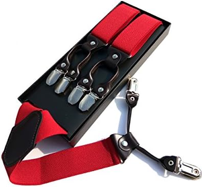 Lakebirds-Neutral sling adjustable Y Trouser Braces Suspenders, Unisex,Men and Women, Purple Red