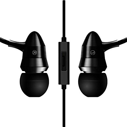 Preisvergleich Produktbild chlliacrow Silver Bullet Kopfhörer Metallkopfhörer Starker Bass Einschussmetall 3.5mm Universal In-Ear-Ohrhörer Schwerer Bass Stereo-Kabelkopfhörer Schwarz With Mic