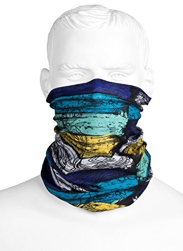 Preisvergleich Produktbild Premium Multifunktionstuch Blau Gestreift / Sturmmaske / Paintballmaske / Bandana / Schlauchtuch / Halstuch / Maske für Motorrad Fahrrad Ski Paintball