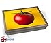 Produktbild Tomato on Yellow Pop Art Fruit Cushion Lap Tray Kissen Tablett Knietablett Kissentablett - Chrome Effekt Rahmen