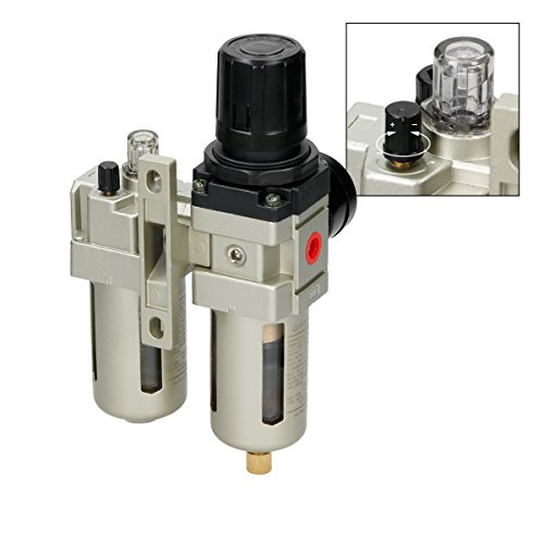 ECD Germany Druckluft Wartungseinheit Wasserabscheider Oeler 1/4″ max. Druck 10 Bar 1.0 Mpa Druckregler Druckminderer - 3