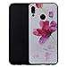 Produktbild DAYNEW für Huawei P Smart (2019) Hülle,Elegant Tier Blumenmuster Beauty Schützend Stoßfest Handyhülle Case Back Cover für Huawei P Smart (2019)-#004