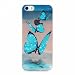 Produktbild MUTOUREN für iPhone SE 5 5S Transparent TPU Silikon Schutz Handy Hülle Case Cover [Kratzfeste, Scratch-Resistant] Hülle Schutzhülle Crystal Kirstall Durchsichtig Fall-Abdeckung Etui TPU Bumper Schale - blauer Schmetterling