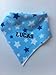 Personalised Baby Boy Blue Star Bandana Dribble Bib. Great baby gift