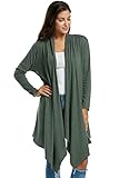 Offene Jerseysjacke Langarm Strickjacke Wasserfall Casual Jacke in figurschmeichelnder Longform