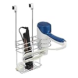 TODO EN ORDEN: Este práctico soporte para secador consta de 2 compartimentos para diversos accesorios (por ejemplo, secador de pelo, plancha pelo o rizador de pelo). A partir de ahora, dispondrá de los aparatos que más utilice en un solo lugar.