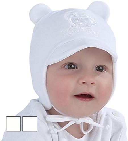 New Baby Boy Hat Boys Autumn Winter Velour Peak Cap Christening Baptism Hat 0 -12 mths (6-9 months 44cm, Ivory)