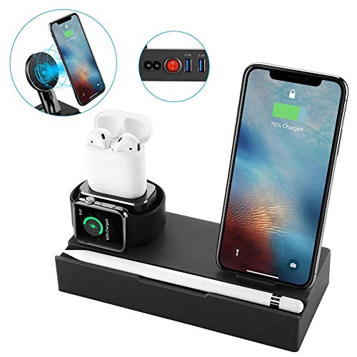 BeonJFx Multifunctional Desk Wireless Phone Charger Dock Holder for Apple Watch AirPods