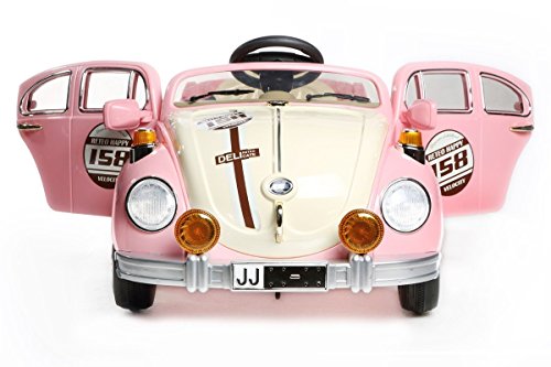 Duplay Retro Beetle Style 12v Kids Electric Ride On Car - MP3 and Parental Remote Control (Green)