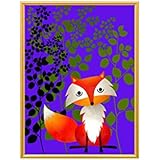 Kunstdruck - Illustration - Fuchs im dunkeln Wald - A4 Größe