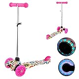 Einzigartige 3-Rad-Design gibt dem Kick-Roller sowohl zusätzliche Stabilität und Sicherheit. Außerdem ist der mit Gummi gefertigte Lenker weich und rutschfest, was die Hand des Kindes beim Fahren perfekt schützen kann.