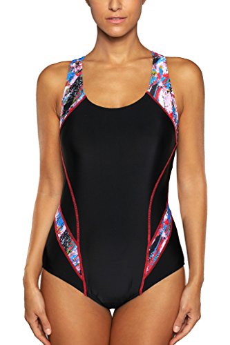 CharmLeaks Damen Einteiler Figuroptimizer Racerback Sport Badeanzug Elegance Schwarz 3XL