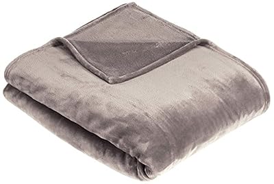 AmazonBasics Plaid en Peluche Toucher Velours pour la Chambre Taille S Gris