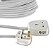 Produktbild MutecPower 10 Meter UK Verlängerungskabel mit 90° abgewinkelt UK-Stecker - geerdetes AC Stecker auf Buchse - BS 1363 Stecker auf BS 1363 Steckdose - bis 250 V 50 Hz 16 A - Nicht polarisiert 10m