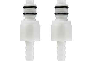 BBTUS 2pcs 1/4 "3/8" 5/16 "conector rápido enchufable de Barb válvula de mangueras de plástico, cierre rápido el conector de mangueras (2 conectores masculinos) (1/4")