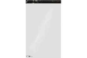 UNIVERS GRAPHIQUE Lot de 100 Enveloppes plastique blanches opaques 450 x 550 mm,pochettes d'expédition 45x55 cm 60 microns. Enveloppe fine 32g, légère, solide, inviolable et imperméable.