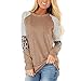 Produktbild LILIHOT Damenmode Lose Leopardenmuster Drucken Lose Geknotete Langarm Top Damen Streetwear Rundausschnitt Frauen Freizeit Bluse Sommer Freizeithemd