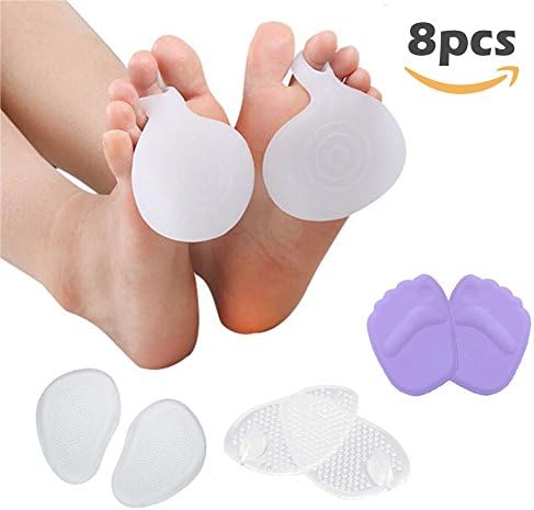 Tuorong- Comprehensive Ball of Foot Cushions Kit- 8 Pcs of Original PedPals: Ball of foot Pads, Metatarsal Pads, Plantar Fasciitis, Forefoot Cushion, Arch Pain, Shoe Inserts, High Heels, Neumeria Pads