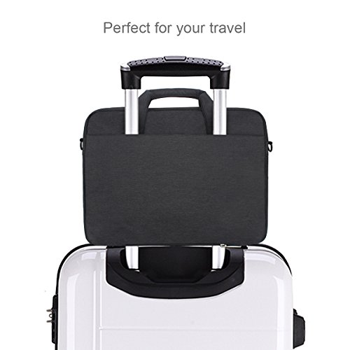 Zikee 13,3 14 Zoll wasserfeste und 360° stoßfeste Messenger-Bag als Schutz für Ihren Laptop/Notebook mit Handgriff und Schultergurt für Schule, Studium, Reisen und im Büro und für geschäftliche Nutzung (Schwarz) - 2
