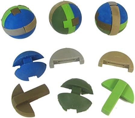 Strawberry 12 x Minecraft Style ROUND Camouflage Ball Shape Block Puzzle Erasers Party Loot Bags