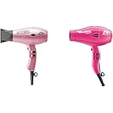 Parlux 3500 Super Compact Asciugacapelli Professionale, Tecnologia Ionica e Ceramica, 2000W, Rosa & Advance Light Asciugacape