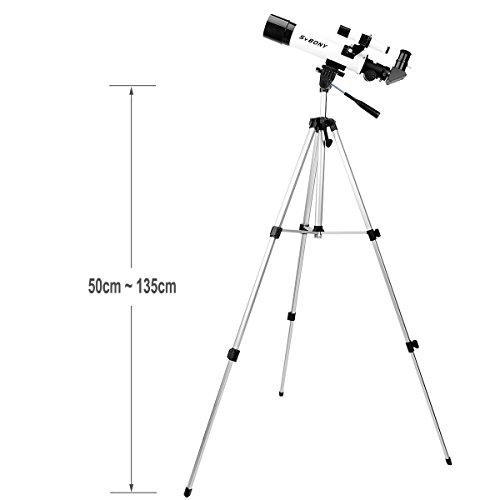 Svbony SV-25 Telescopio Rifrattore 420/60mm Adatto per Bambini o Appassionati di Astronomi con Adattatore per Installare il Smartphone (Bianco)