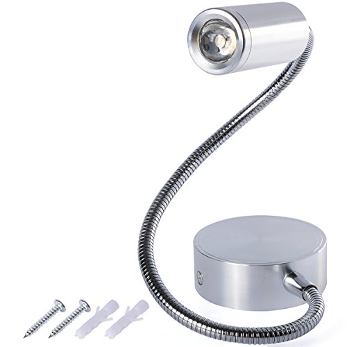 XCSOURCE® Luz de pared blanca Nueva cálido LED con brazo flexible Interruptores Lámpara de lectura 3W LD526